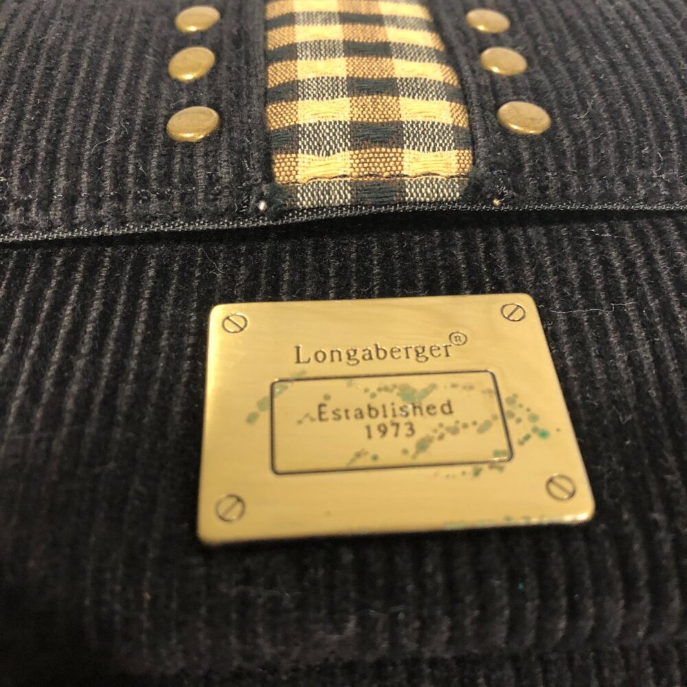 Longaberger wallet / shoulder bag, material is black corduroy and faux leather - Picture 3 of 11